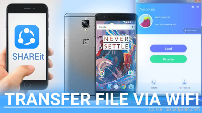 Transfer File via Wifi di OnePlus 3T Menggunakan ShareIt Terbaru