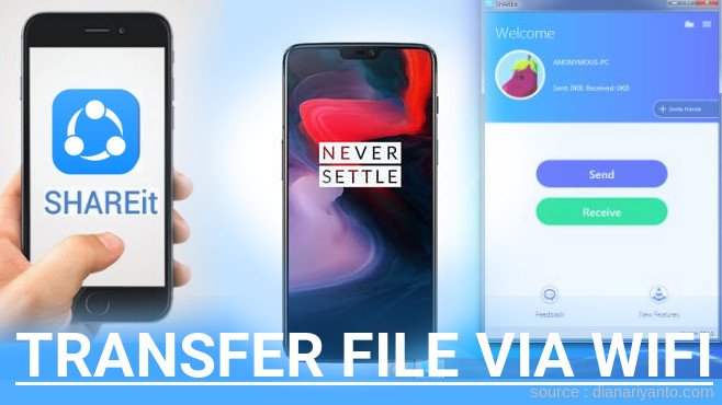 Kirim dan Transfer File via Wifi di OnePlus 6 Menggunakan ShareIt Terbaru